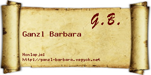 Ganzl Barbara névjegykártya